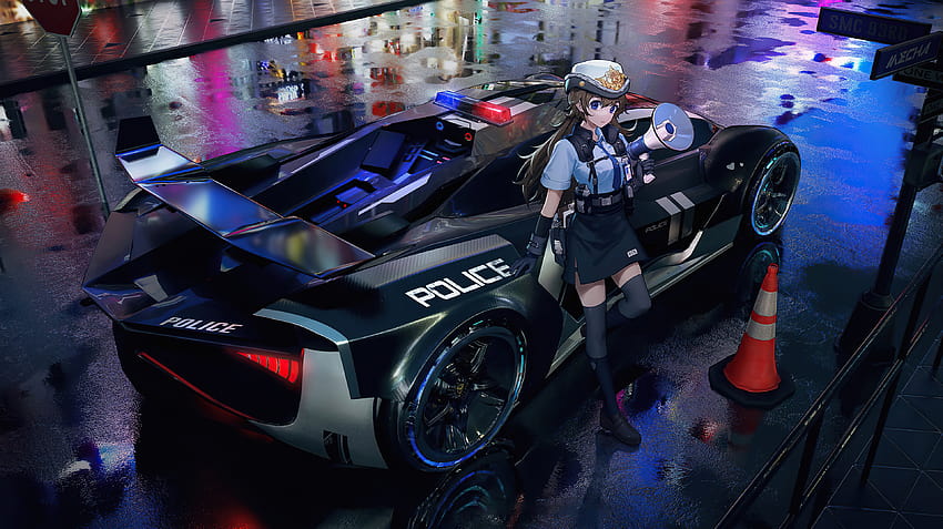 83367 anime girl, anime, police, artist, artwork, digital art, , police officer anime HD wallpaper
