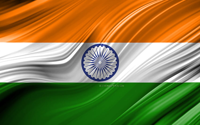 Indian Flag, Asian Countries, 3d Waves, Flag Of, indian national flag HD wallpaper