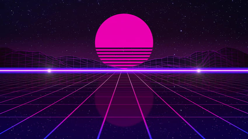 80's Retro Futuristic Backgrounds, retro sun animated HD wallpaper