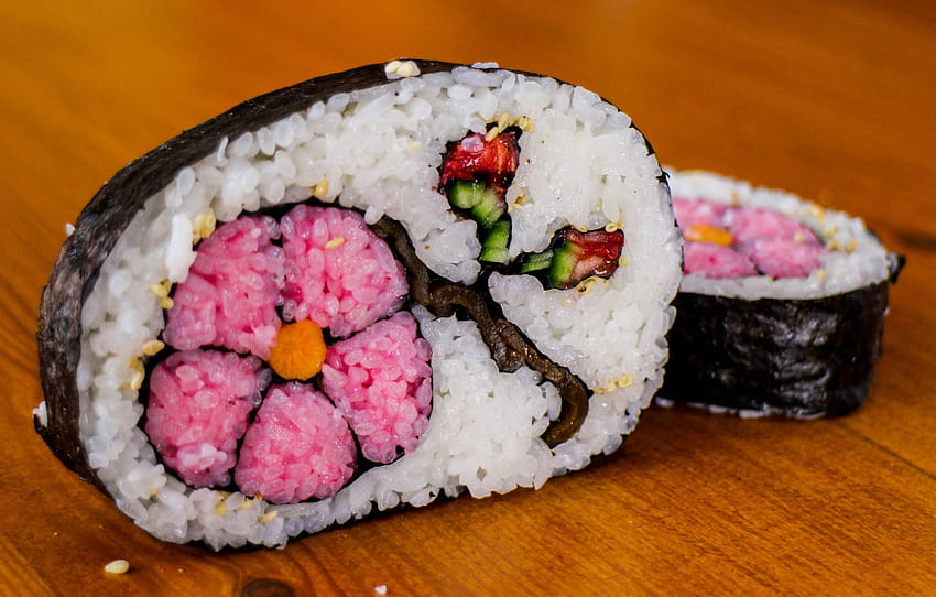 SUSHI japanese food rice japah asian oriental 1sushi fish seafood, sushi pink HD wallpaper
