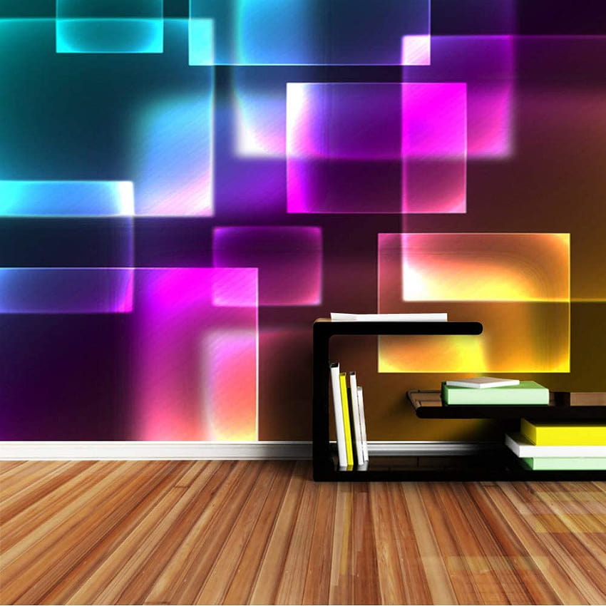 Xbwy 抽象的ネオンライト 部屋用 3D 壁用 3D リビングルーム ウォールミューラル ロールスロイス HD電話の壁紙