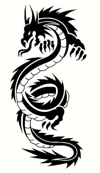 Tribal Black Dragon Back Temporary Tattoo