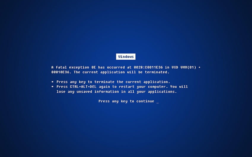 Blue Screen Of Death Kod komputerowy Komputery Error Geek Microsoft, komputerowy maniak Tapeta HD