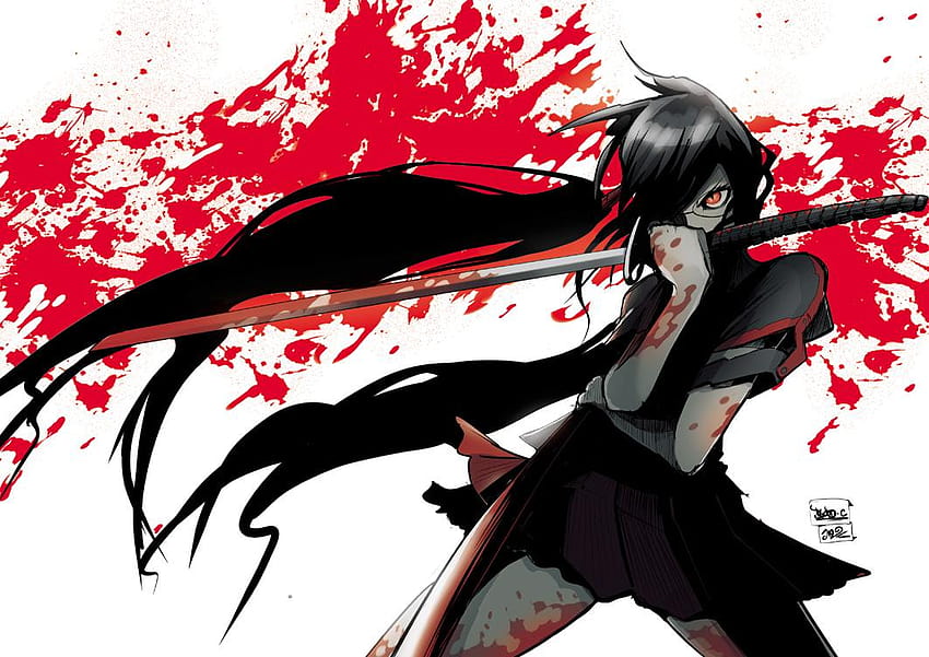 Kisaragi Saya, anime bleeding HD wallpaper