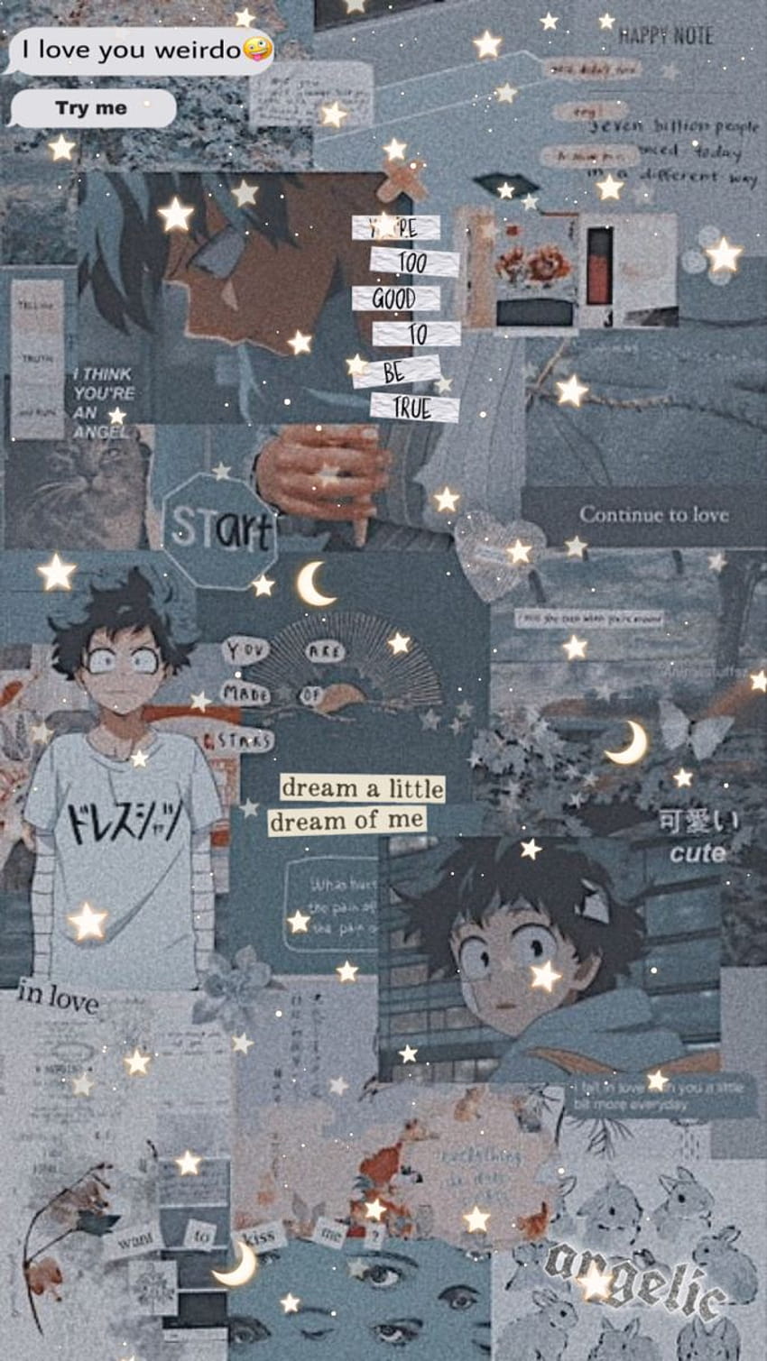 Midoriya Izuku/Deku Gray Collage Backgrounds, deku collage HD phone ...