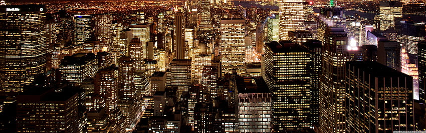 New York City At Night Ultra Backgrounds for : Multi Display, Dual Monitor : Tablet : Smartphone, double monitor city HD wallpaper