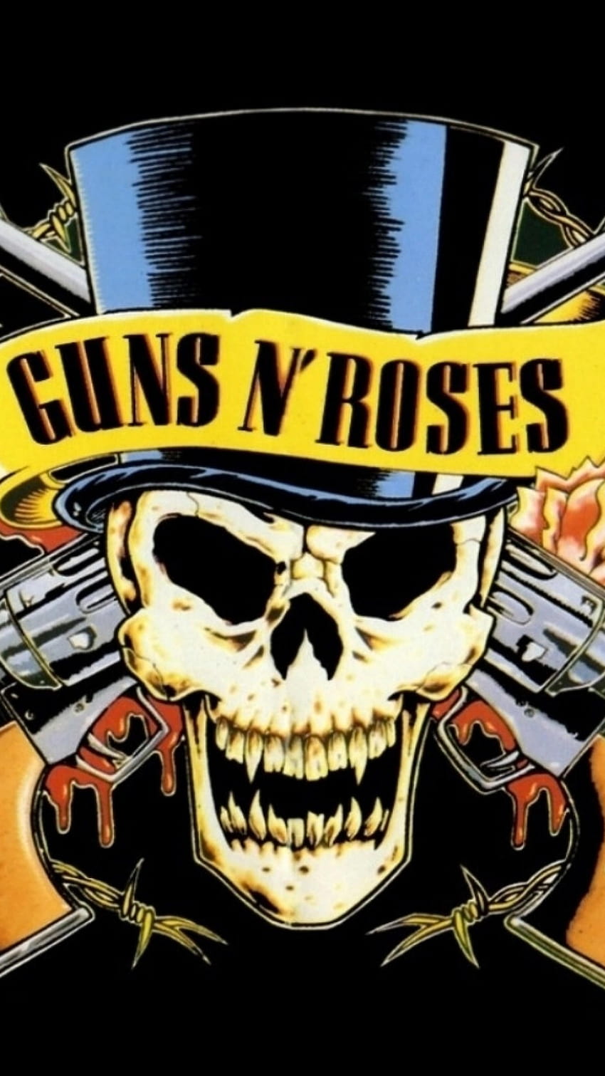 Vorschau Guns N Roses, Revolver, Schädel, Zylinder, gnr HD-Handy-Hintergrundbild
