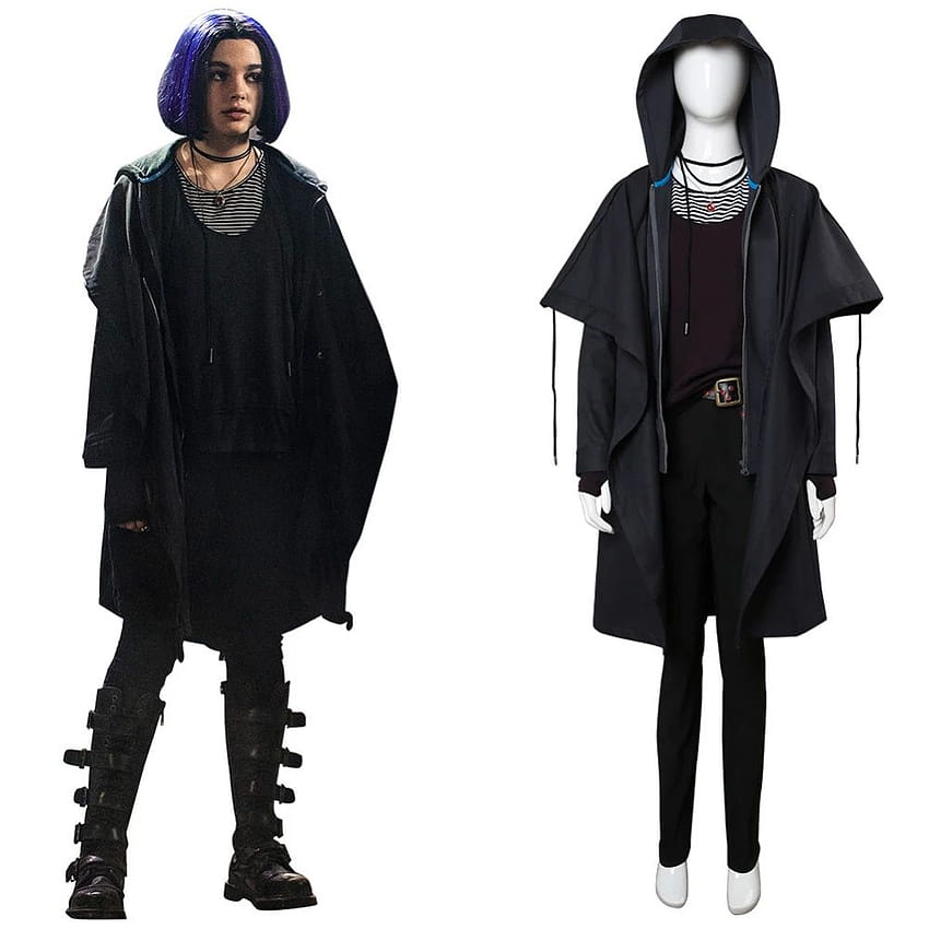 2019 Titans Raven Cosplay Costume Rachel Roth Outfit Superhero Halloween Carnaval Costume Гащеризон Възрастни жени Геройски костюми HD тапет за телефон
