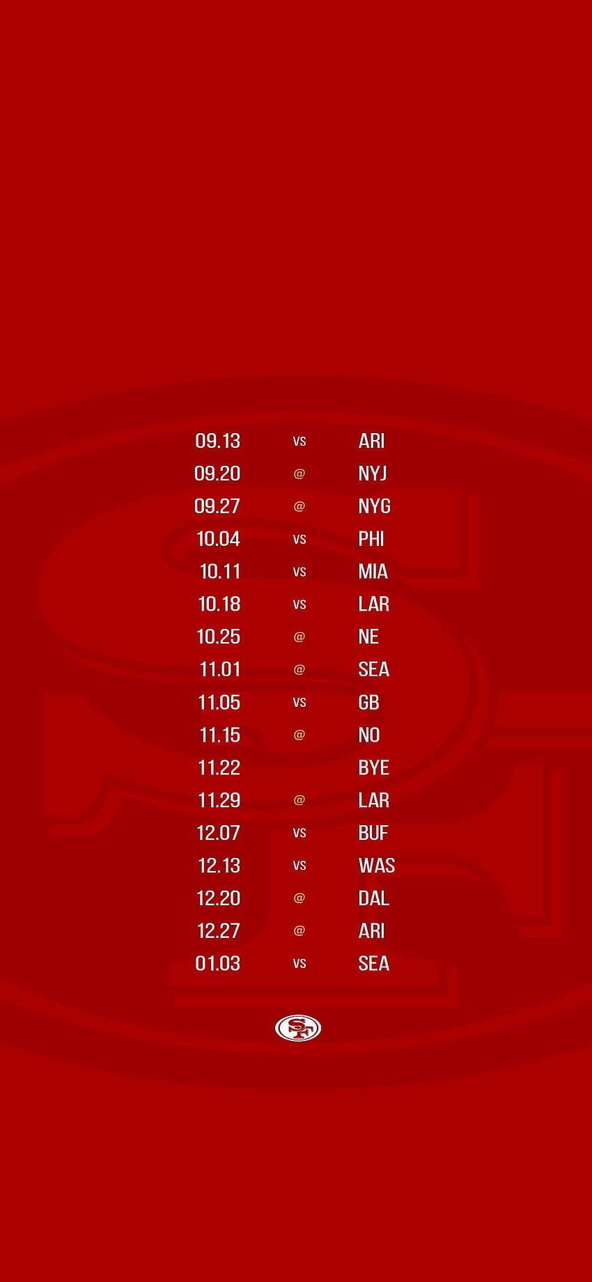 Schedule : 49ers HD phone wallpaper