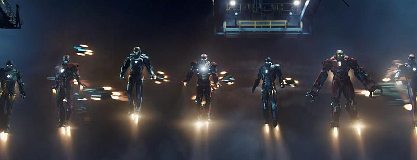 Como Tony Stark conseguiu construir todos aqueles trajes da legião de ferro com tudo o mais acontecendo ao seu redor em Homem de Ferro 3? papel de parede HD