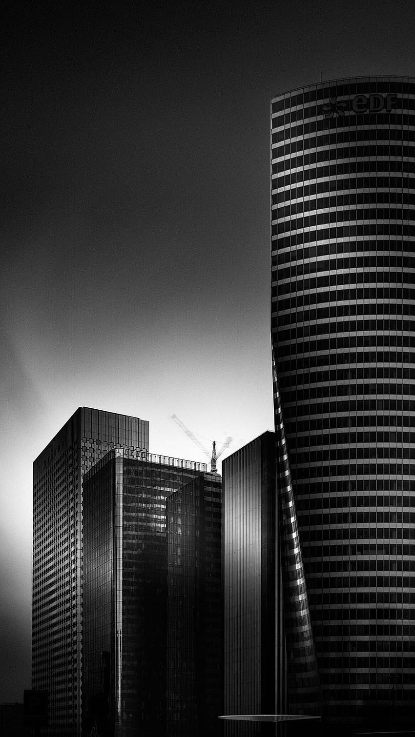 Black and White City Office Buildings Android and iPhone Backgrounds and Lockscreen HD phone wallpaper
