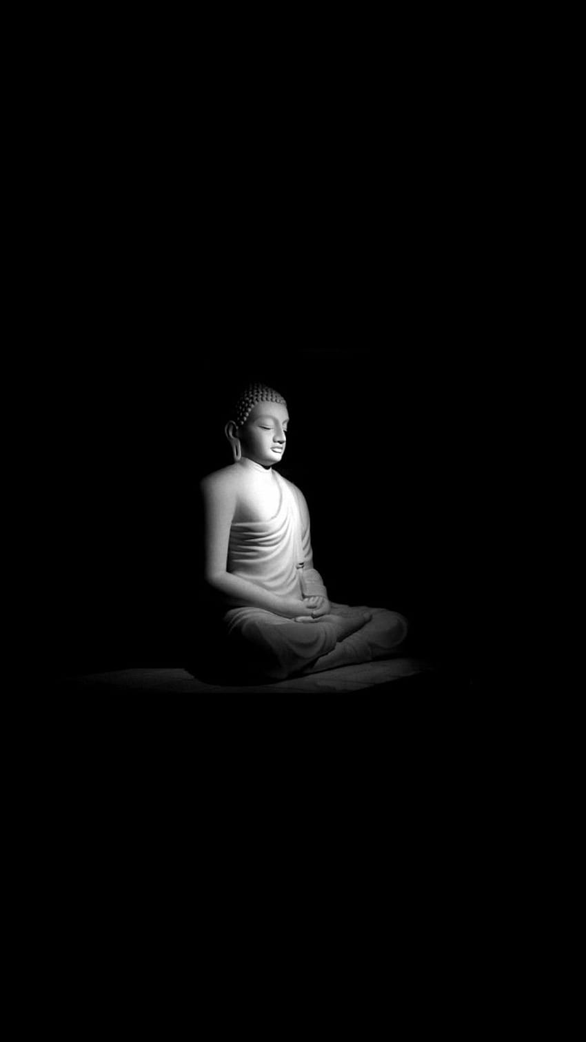 Black and White Buddha, black buddha HD phone wallpaper
