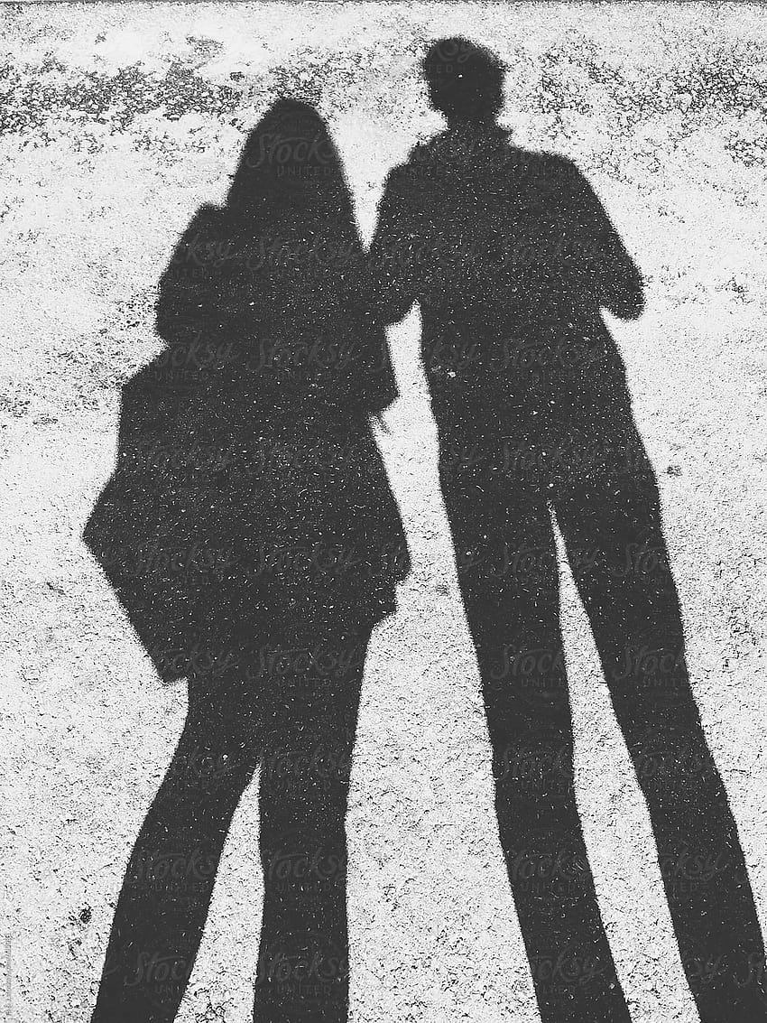 Couple's shadow, black and white edition by B & J, couples shadow HD phone wallpaper