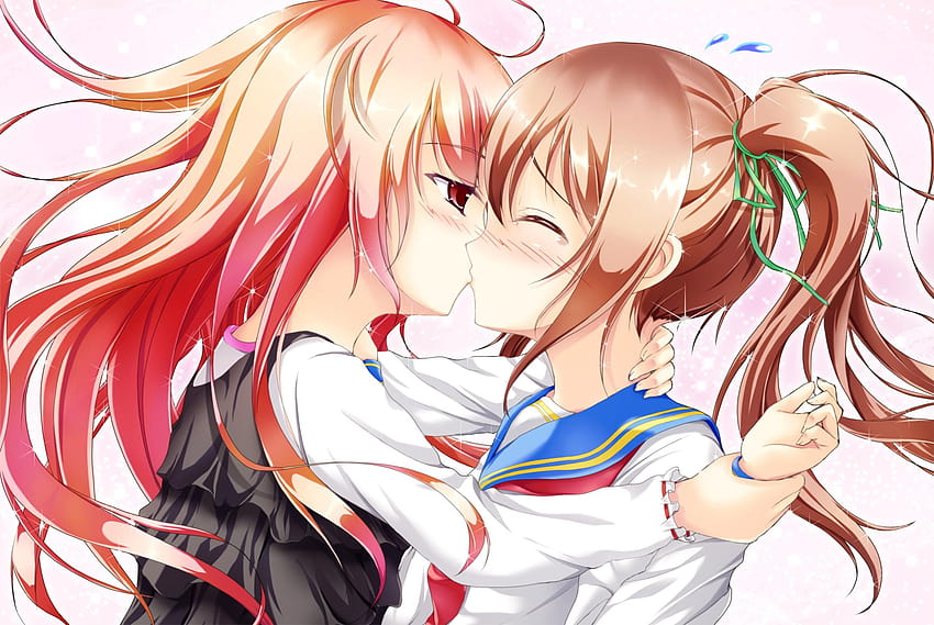 7 Anime Yuri, anime kiss girls HD wallpaper