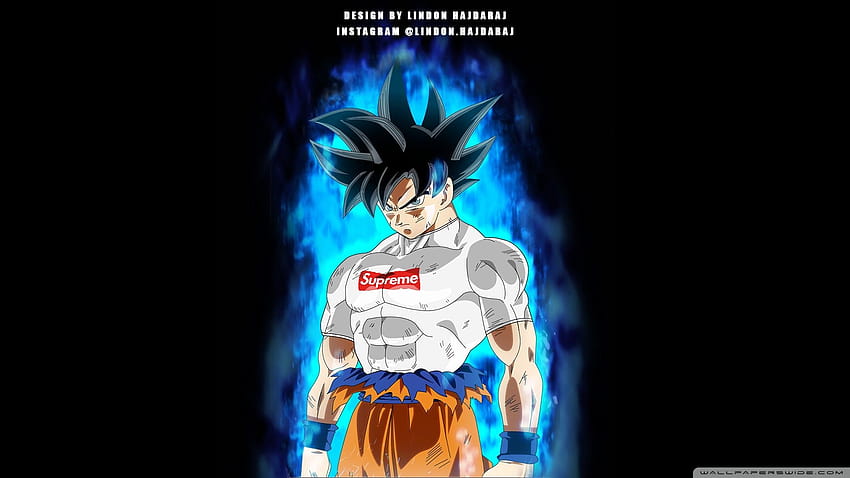 Download Supreme Drip Logo With Son Goku Wallpaper