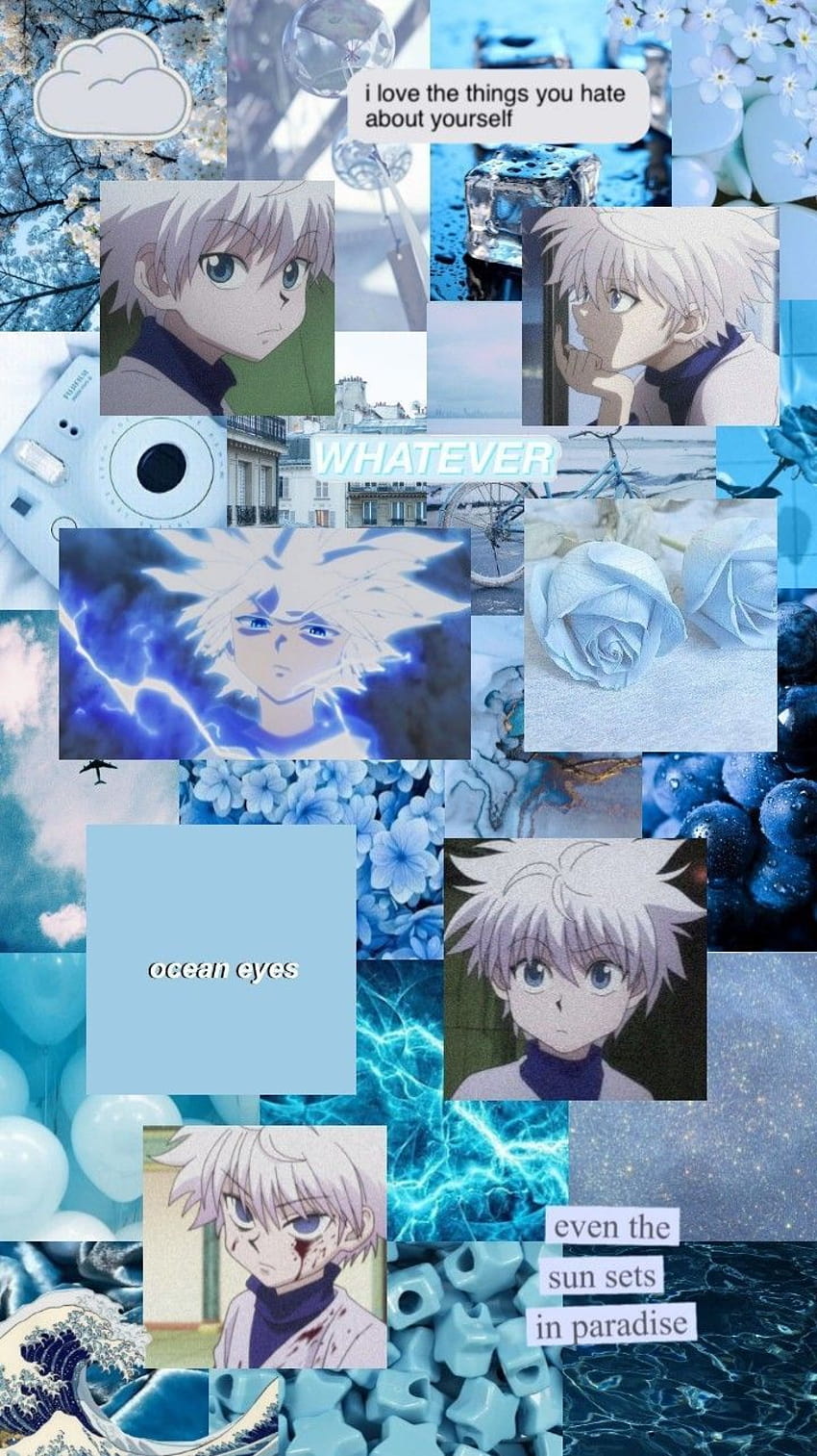 Killua zoldyck, aesthetic blue anime playstation HD phone wallpaper