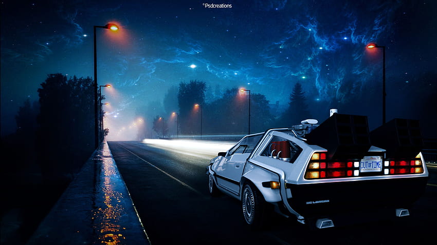 3840x2160 Back to the Future DeLorean Car Illustration, Cars, and Backgrounds, future ultra HD тапет