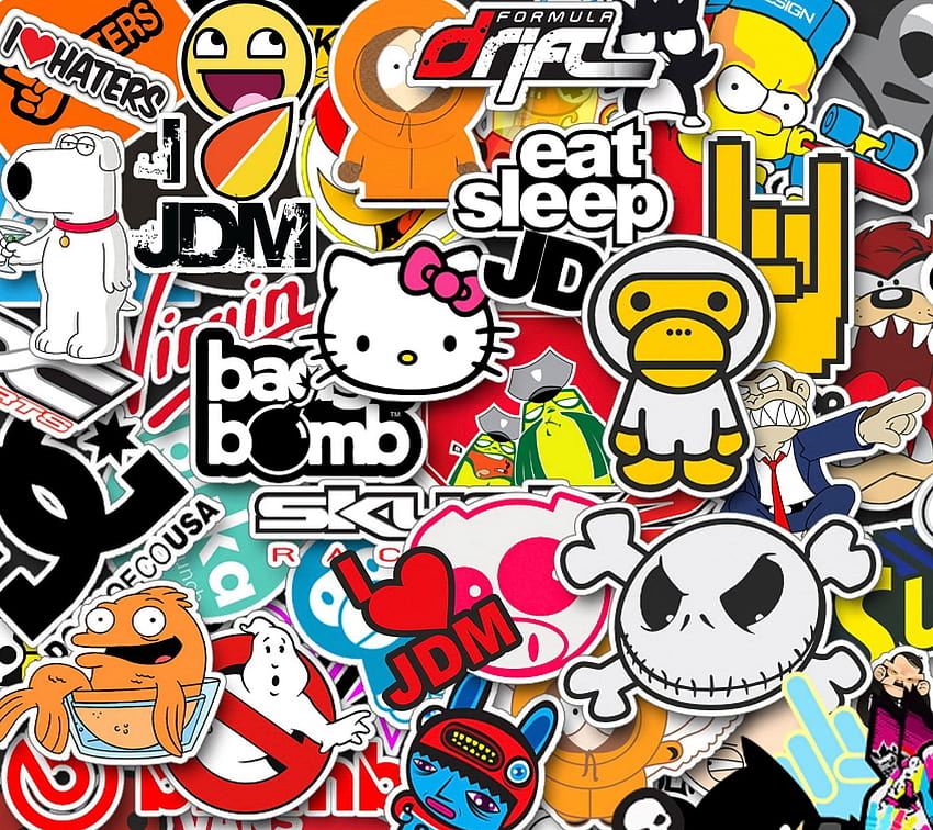 Sticker Bomb and Backgrounds, stickers HD wallpaper