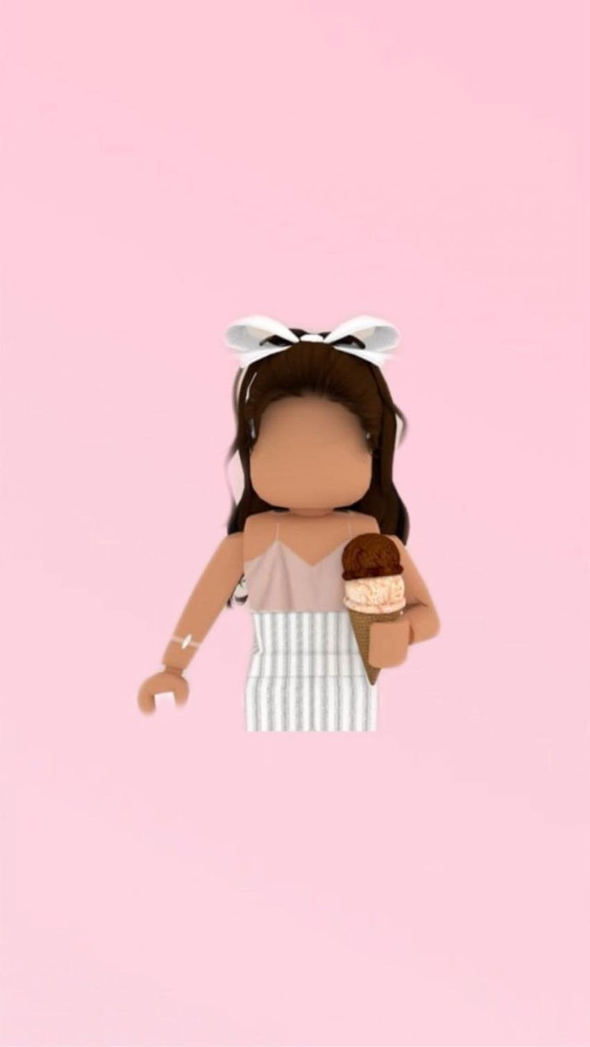Download Aesthetic Roblox Girl In White Tube Top Wallpaper
