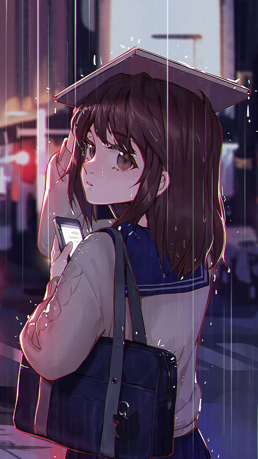 Phone Anime Girl, women anime phone HD phone wallpaper | Pxfuel