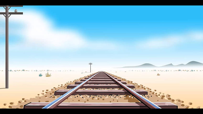 Latar Belakang Animasi Jalur Kereta Api, tren latar belakang Wallpaper HD