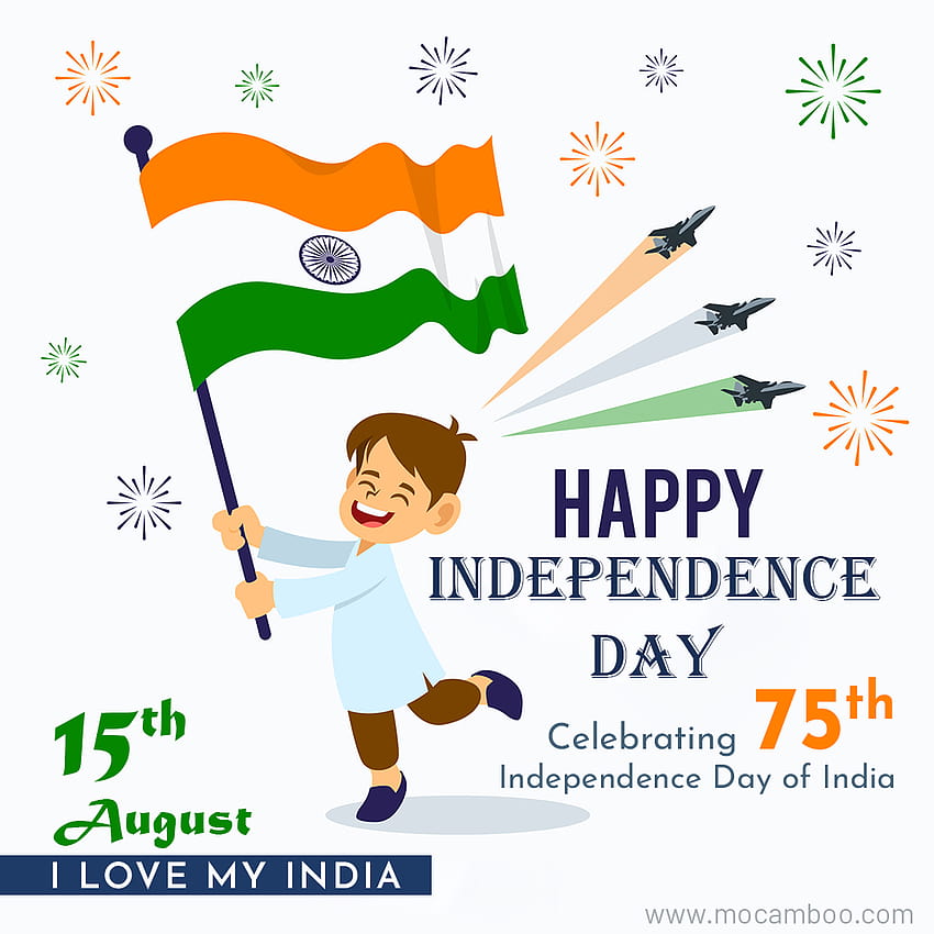 Obchody 75. Dnia Niepodległości Indii. Kocham moje Indie, Dzień Niepodległości Indii 2022 Tapeta na telefon HD