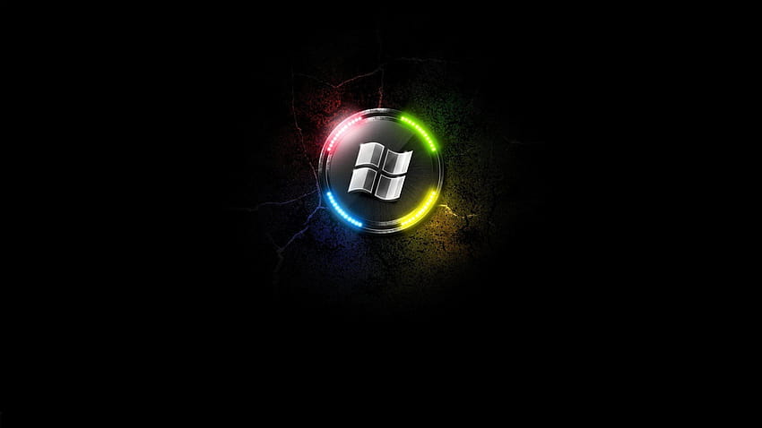 minimalism, Glowing, Microsoft Windows, Black background, Logo / and Mobile &, microsoft logo HD wallpaper