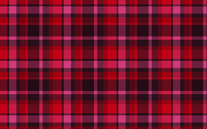 red checkered fabric, macro, red fabric, checkered textures, red fabric backgrounds, red backgrounds with resolution 2880x1800. High Quality, red plaid HD wallpaper
