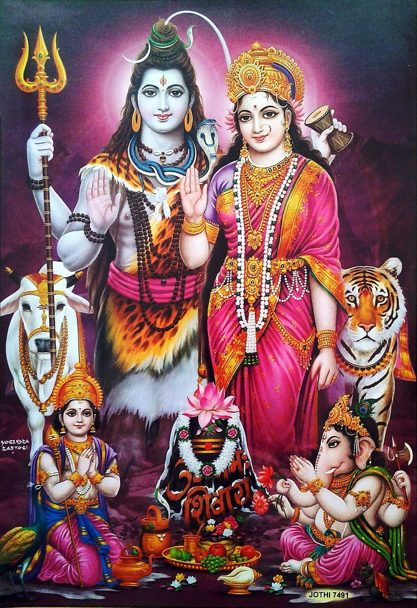 Shiva Family, Parvati Ganesha Karthik, lord shiva family mobile HD ...