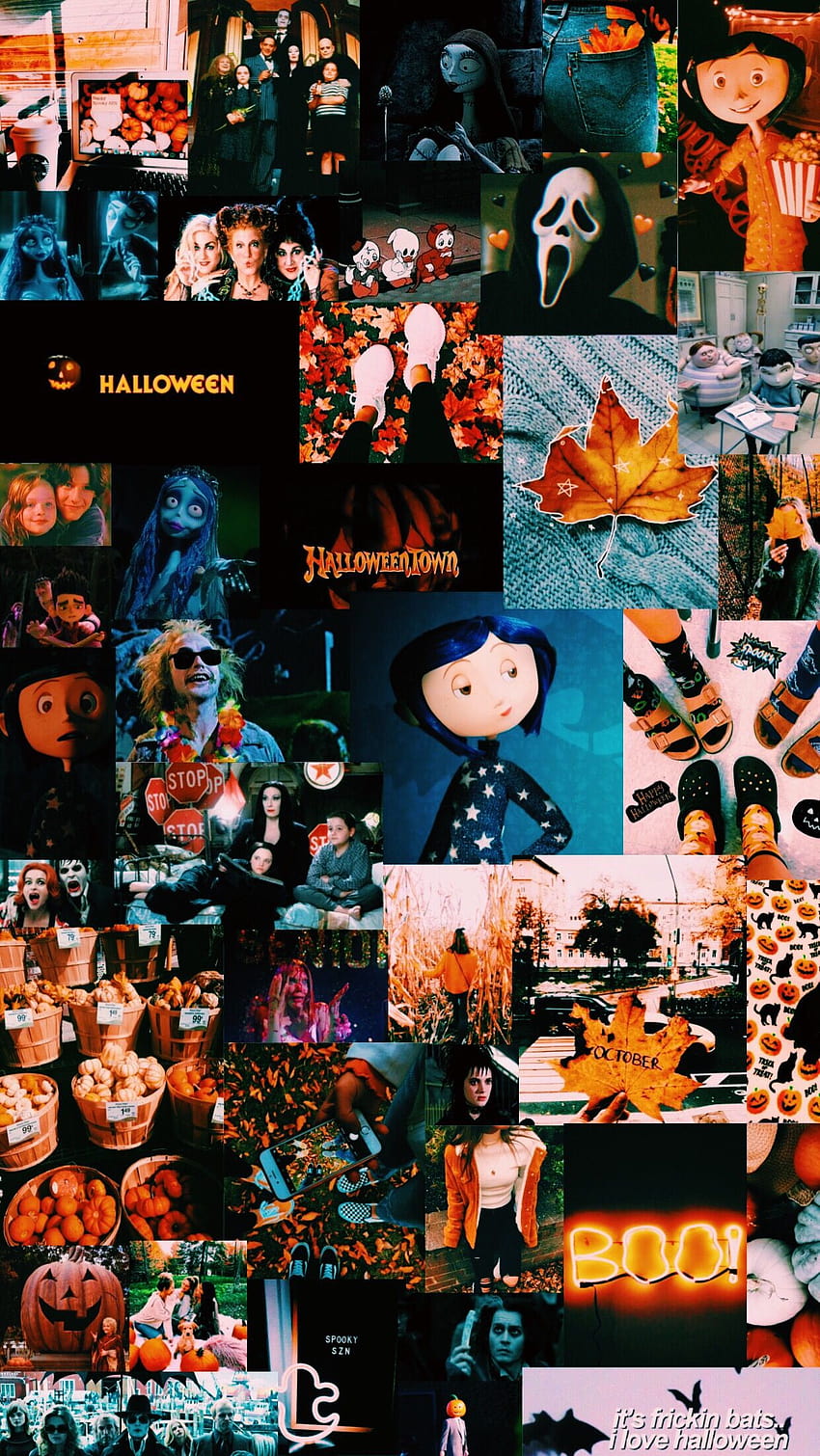 iPhone di Halloween, caduta carina, sfondi di Halloween, estetica spaventosa di Halloween Sfondo del telefono HD