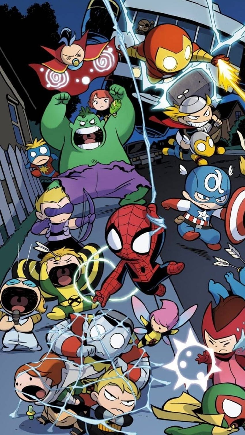 Bandes dessinées Avengers Vs. X, merveille bébé Fond d'écran de téléphone HD