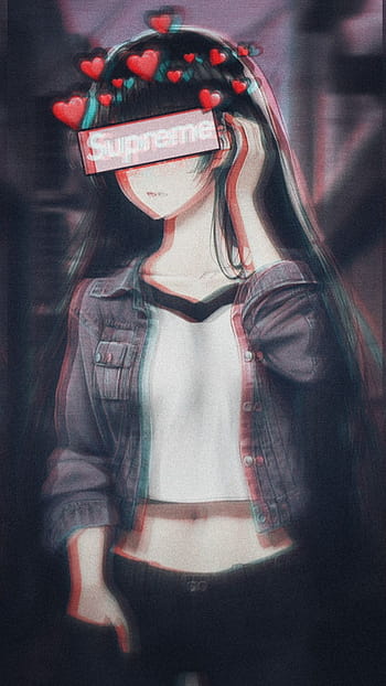 Supreme anime girl glitch HD wallpapers | Pxfuel