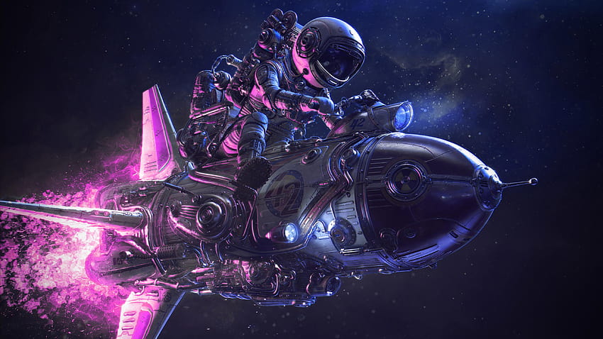 Rocket Astronaut Sw, anime wygaszacz ekranu astronautów Tapeta HD