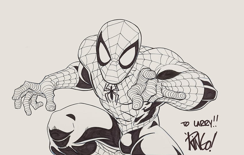 Rysunek, fikcja, Marvel, Spider-Man, sekcja фантастика, szkic człowieka-pająka Tapeta HD