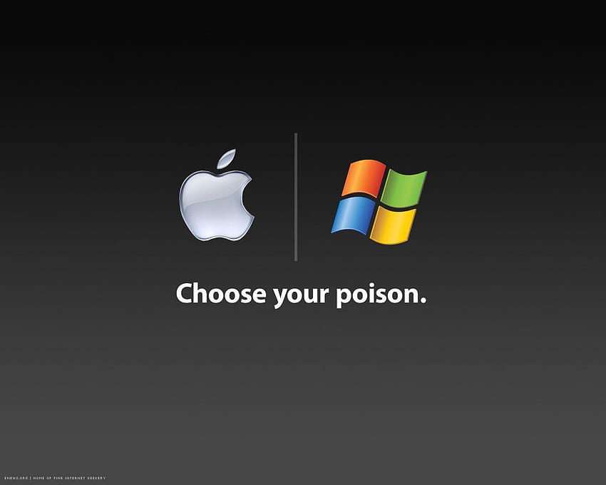 Choose Your Poison Funny Microsoft And Apple HD wallpaper