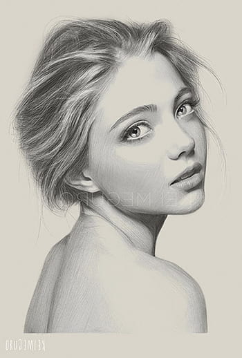 My pencil drawing of a made up girl : r/pics