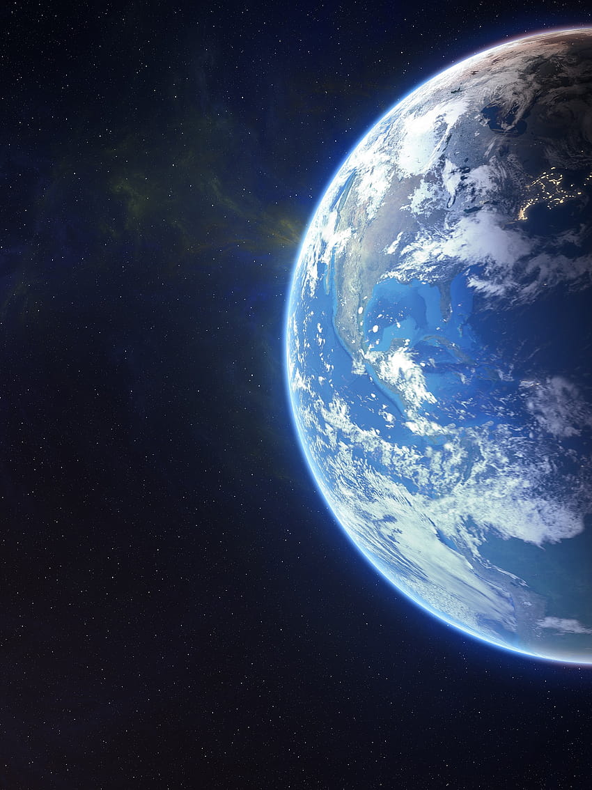 지구 달 행성 공간, 실제 지구 HD 전화 배경 화면