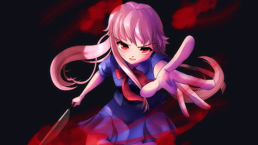 crazy anime girl with knife
