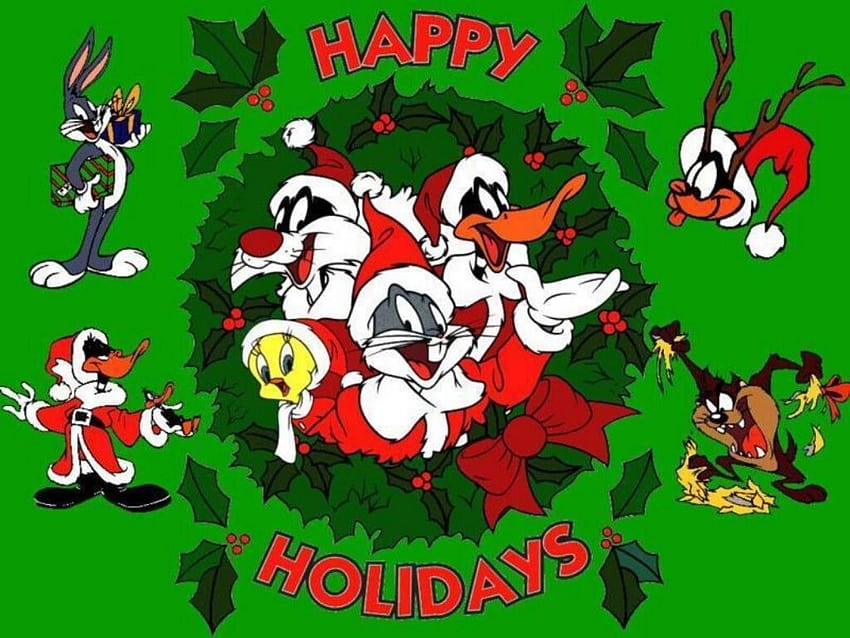 bugs bunny, cartoon characters merry christmas HD wallpaper
