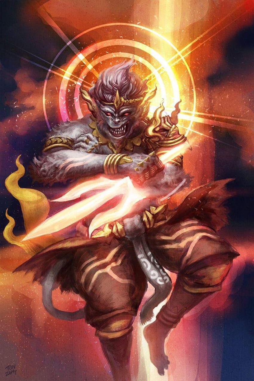 Hanuman, the leader of the monkey army in order to be hands of Rama, angry hanuman HD phone wallpaper