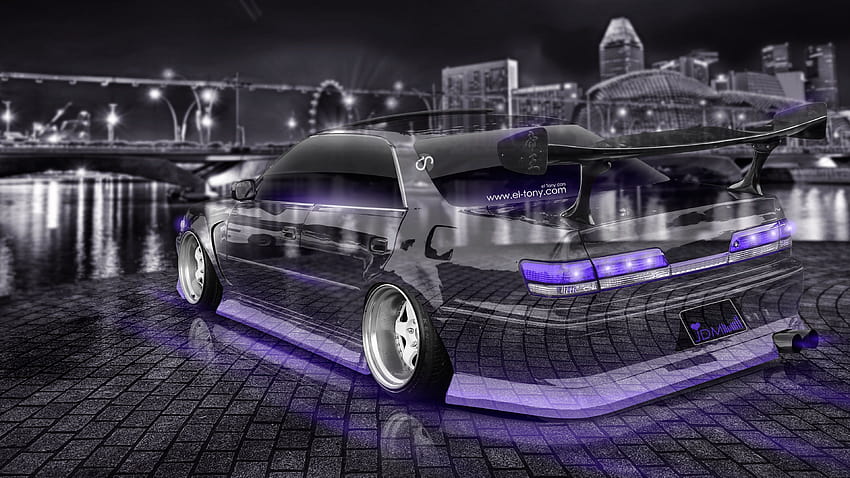 Toyota Mark2 JZX100 JDM Tuning 3D Crystal Night City Car 2015 el Tony, jdm Nacht HD-Hintergrundbild