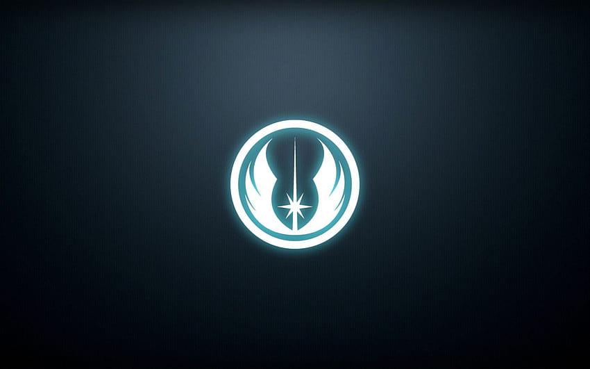 Czarno-szare logo, Gwiezdne Wojny, Jedi, Minimalizm • Dla Ciebie, szary Jedi Tapeta HD