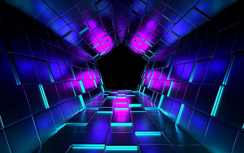 Tunnel 3D, 3d visuals HD wallpaper