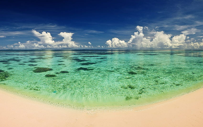 Beach Tropical Paradise Maldives Panoramic Ocean View, paradise view HD wallpaper