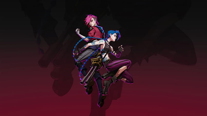 Jinx And Vi League Of Legends Minimal , ゲーム, 背景, and 高画質の壁紙