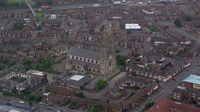 6K stock footage aerial video of orbiting St Peter's Cathedral, Belfast, Northern Ireland Aerial Stock Footage AX113_112, belfast northern ireland HD wallpaper