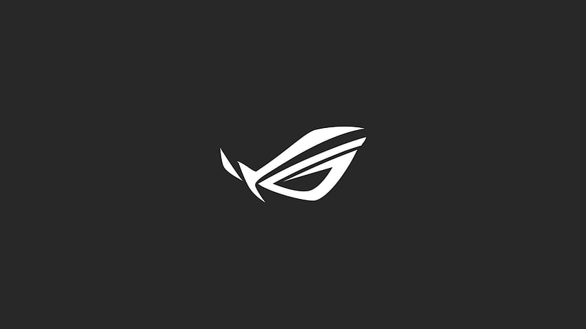 Лого на Asus ROG, Republic of Gamers, минимализъм, студийна , черен фон, тъмен минималистичен гейминг HD тапет