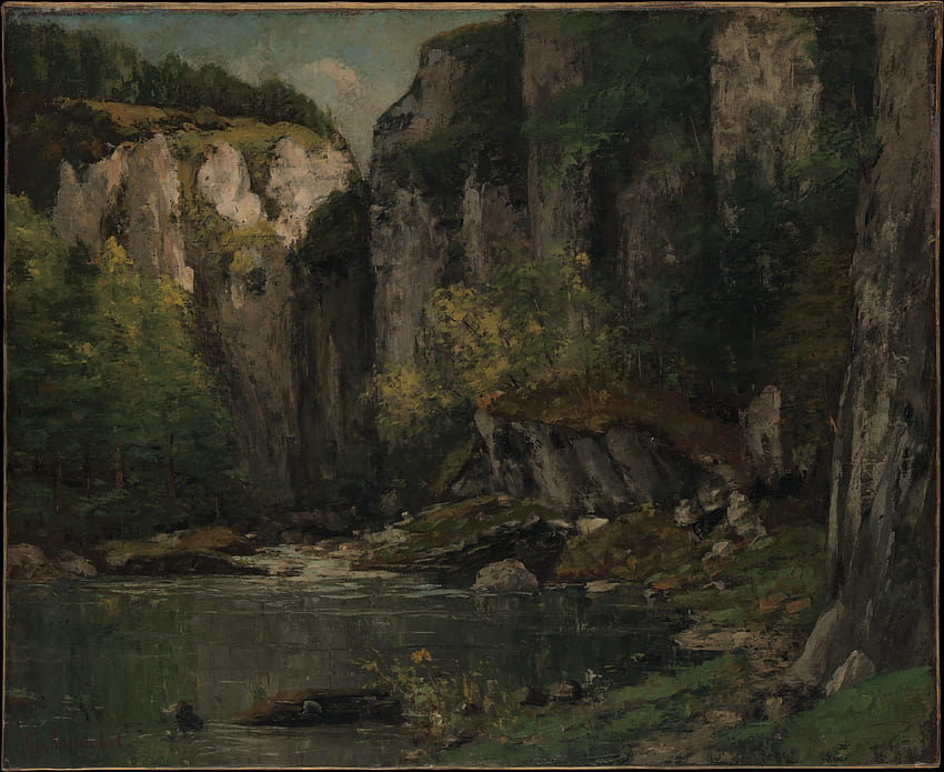 Pintura al óleo del arte clásico de Gustave Courbet fondo de pantalla