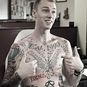 Machine Gun Kellys Tattoos How Many Does the Artist Have and Meaning  behind Them