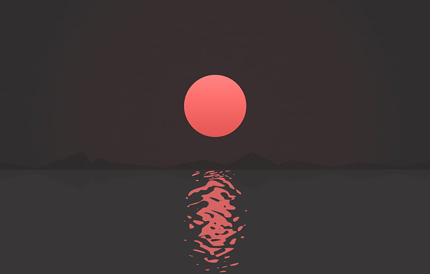 abstract, landscape, sunset, ripple , section абстракции, minimalist abstract sunset HD wallpaper
